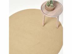Homescapes tapis rond tissé à plat en coton beige, 150 cm RU1334D