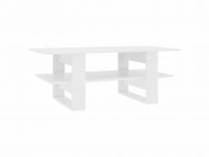 Icaverne - tables basses ensemble table basse blanc 110x55x42 cm aggloméré