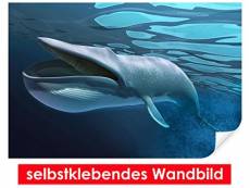 Image murale auto-adhésif Swimming Whale – Facile à coller – Wall Poster Print, Wall Paper,, film vinyle avec point décoratif pour murs, portes, meubl