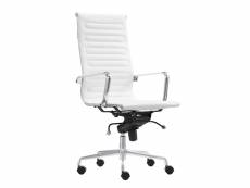 Ivol - fauteuil de bureau madrid 100% cuir - blanc