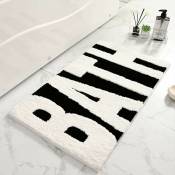 Joli tapis de bain noir et blanc, pour baignoire, chambre,