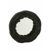 Jolipa - Miroir irrégulier en bois de paulownia noir 41x40x5 cm - Marron