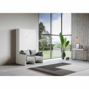 Kentaro Sofa lit 140 escamotable vertical tapissier frêne blanc - Frêne Blanc