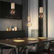 Lampe suspendue lampe à suspension lampe à suspension lampe de salle à manger lampe de table à manger, 3 ampoules maison de campagne, bois naturel