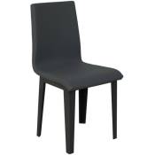Les Tendances - Chaise moderne simili cuir gris et