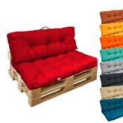 Linxor - Kit de coussins et assise capitonnés pour palette - Rouge Rouge