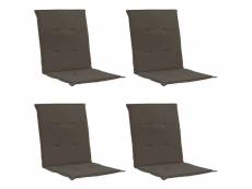 Lot de 4 coussins de chaise de jardin 100% polyester imperméable anthracite 100x50x3 cm dec021677