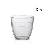 Lot de 6 - Verre à eau 16 cl en verre trempé résistant transparent