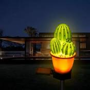 Lumières solaires de piquets de jardin, lampe imperméable de pelouse de cactus