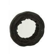 Miroir irrégulier en bois de paulownia noir 41x40x5