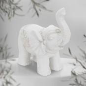 Ml-design - Figurine Eléphant Blanc 36x19x39 cm, Finition