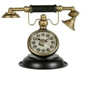 Ostaria - Horloge métal téléphone rétro - Gris