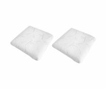 Pack de 2 oreillers à mémoire de forme - Blanc - 60 x 60 cm