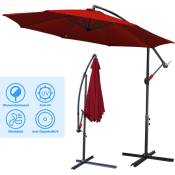 Parasol - parasol jardin parasol parasol de balcon - 350 cm Rouge - Rouge - Tolletour