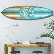 Planche de Surf Décorative,Impression sur Alu Dibond, Surf Blue California, 145x40 cm - Bleu