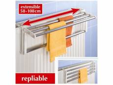 Porte serviette pour radiateur butterfly - aluminium - l. 58/108 cm
