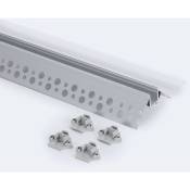 Profilé Aluminium Intégration Plâtre/Placo pour Angle Extérieur Ruban led jusqu'à 9 mm