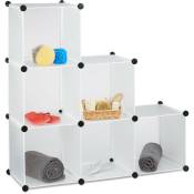 Relaxdays - tagère escalier 6 compartiments meuble bibliothèque séparation multi-cases séparateur de pièces, blanc