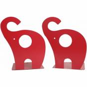 Serre-livres en métal pour enfants motif éléphant antidérapant Décoration red