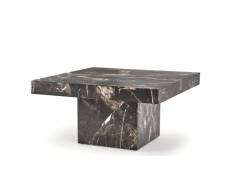 Table basse 80x80 cm aspect marbre noir héraklion