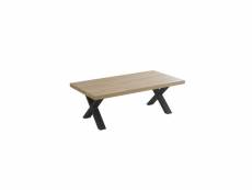 Table basse rectangulaire chêne naturel - courtrai - l 130 x l 68 x h 46 cm - neuf
