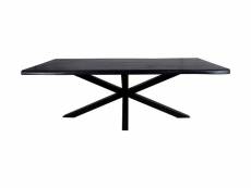 Table bois d´acacia + pieds en x - noir 220*100*77