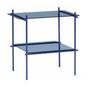Table d'appoint en verre et fer bleu Niche Square -