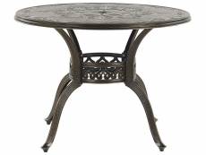 Table de jardin ronde en aluminium marron foncé d 102 cm salento 191624