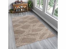 Tapiso floorlux tapis cuisine taupe rayures résistant sisal 120x170 cm 20388 TAUPE / CHAMPAGNE 1,20*1,70