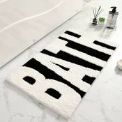 Tigrezy - Joli tapis de bain noir et blanc, pour baignoire, chambre, douche, toilette Home Decor 20 x 32 pouces