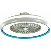 Ventilateur de plafond led 3 vitesses lumière lumière du jour lampe ventilateur télécommande bleu V-tac 7934