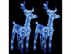 Vidaxl rennes de noël 2 pcs 80 led bleu acrylique