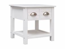 Vidaxl table d'appoint blanc 40x40x40 cm bois de paulownia