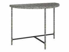 Vidaxl table de jardin gris 100x50x75 cm résine tressée