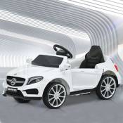 Voiture électrique pour enfants, Benz AMG GLA45, batterie 12V, capacité de charge de 30 kg, jouet à enfourcher amusant et sûr, 3 vitesses, 2 moteurs,