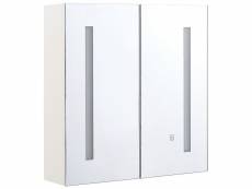 Armoire de toilette blanche avec miroir led 60 x 60 cm chabunco 293077