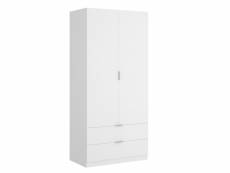 Armoire placard meuble de rangement coloris blanc - longueur 81 x hauteur 184 x profondeur 52 cm