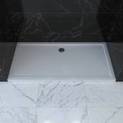 Aurlane - receveur de douche a poser extra-plat en acrylique blanc rectangle - 140x80cm - bac de douche