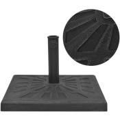 Base carrée de parasol Résine Noir 12 kg - Noir
