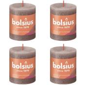 Bolsius - Bougies pilier rustiques Shine 4 pcs 80x68
