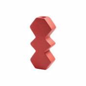 Bougeoir Edge / 8 x 4.5 x H 18 cm - Grès - & klevering rouge en céramique