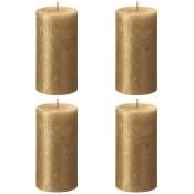Bougies pilier rustiques Shimmer 4 pcs 130x68 mm Dor�