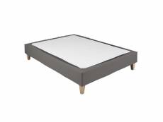 Cache-sommier coton jersey taupe 120x200