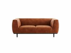 Canapé design 2-3 places en cuir aspect vieilli marron