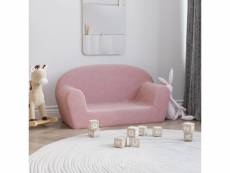 Canapé original pour enfants à 2 places rose peluche
