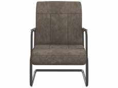 Chaise cantilever gris clair velours
