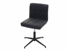 Chaise de bureau kavala ii, chaise de bureau mécanisme rotatif ~ similicuir gris foncé, pied noir