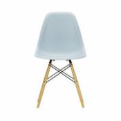 Chaise DSW - Eames Plastic Side Chair / (1950) - Bois clair - Vitra bleu en plastique