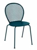 Chaise empilable Lorette / Métal perforé - Fermob bleu en métal