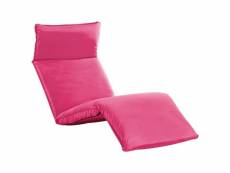 Chaise longue pliable tissu oxford rose